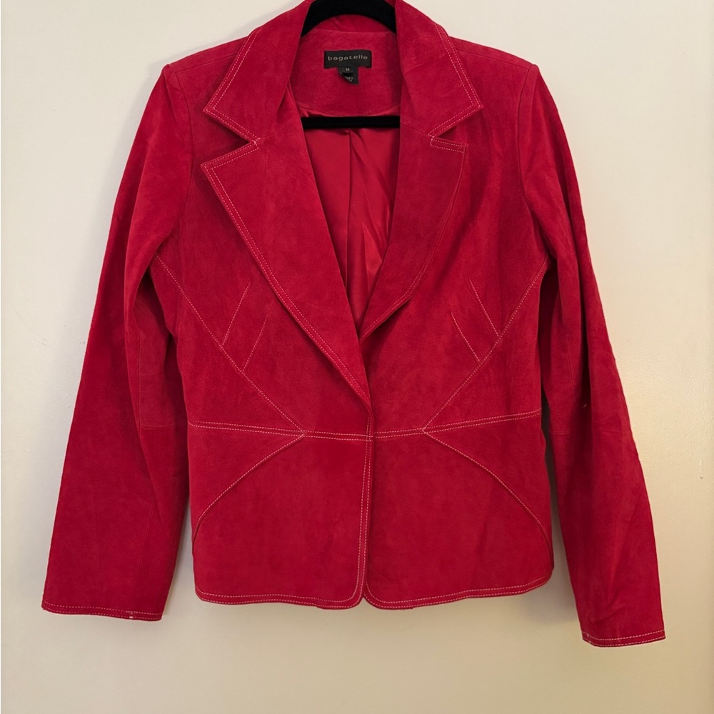 Bagatelle Vibrant Red Suede Blazer